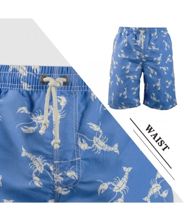 Men's Board Shorts Swimwear Beach Holiday Party Swim Trunks - Crayfish Blue - CR18QCXMRQO $20.74-Board Shorts