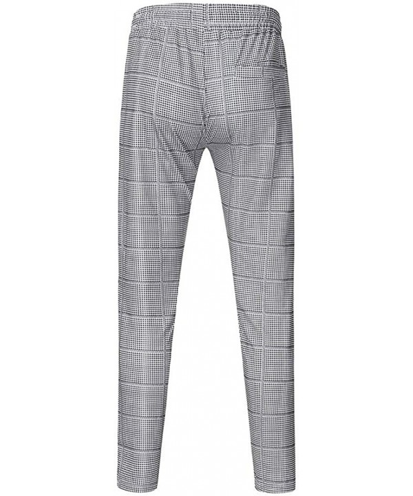 Mens Joggers Pants Slim Fit Plaid Striped Drawstring Sweatpant Tapered Trousers with Zip Pockets - Gray - C81932HZSMU $23.68-...