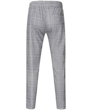 Mens Joggers Pants Slim Fit Plaid Striped Drawstring Sweatpant Tapered Trousers with Zip Pockets - Gray - C81932HZSMU $23.68-...