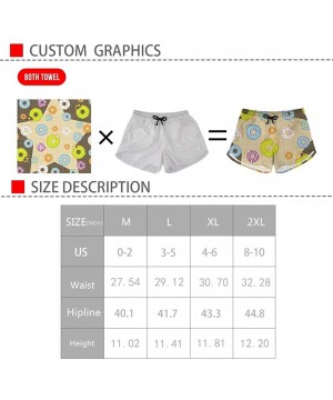 Women's Swim Shorts Floral Print Boardshorts Summer Beach Quick Dry Fabric Slim Fit Swimwear Bottom - Pineapple - CE18RCOAC29...