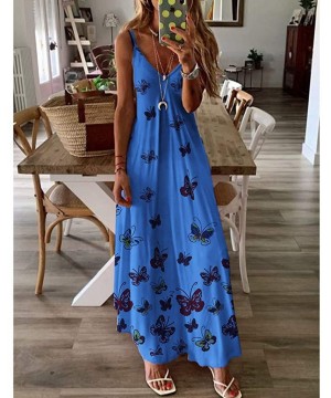 Women's Vintage Boho Summer Sleeveless Beach Printed Short Mini Dress - CR190NDQGS6 $22.11-Cover-Ups