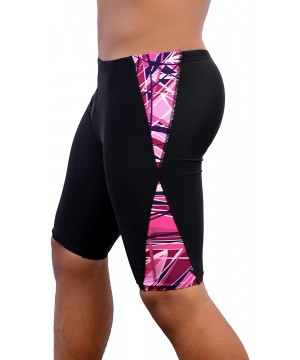 Boy's/Men's Athletic Swim Jammers Swimsuit - Black/Maroon - CP184YX5R3C $20.31-Racing