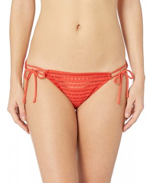 Women's Carly Adjustable Side Tie Bikini Bottom - Pimento - CZ18C4DE5Z9 $31.73-Tankinis