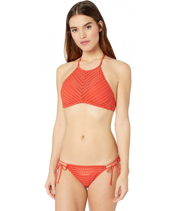 Women's Carly Adjustable Side Tie Bikini Bottom - Pimento - CZ18C4DE5Z9 $31.73-Tankinis