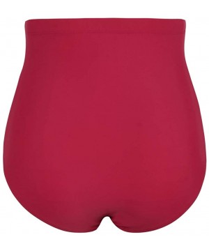 Women's Swim Bottom Ultra High Waisted UPF50+ Swimsuit Bikini Brief - Burgundy - CH195A8IKZL $13.51-Tankinis