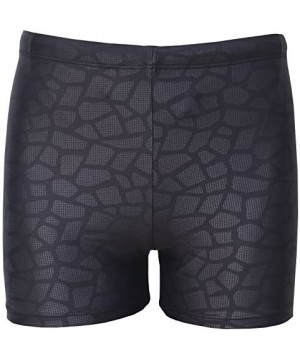 Men's Compression Quick Dry Rapid Swim Splice Square Leg Short Jammer Swimsuit - Black - CZ182DMEHUW $9.08-Racing