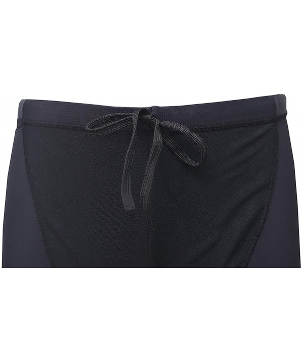 Men's Compression Quick Dry Rapid Swim Splice Square Leg Short Jammer Swimsuit - Black - CZ182DMEHUW $9.08-Racing