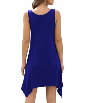 Women's Swimsuit Cover Ups Sleeveless Dresses Summer Swing Casual Beach Dress - Royal Blue - CA19CK6E7WH $23.61-Cover-Ups