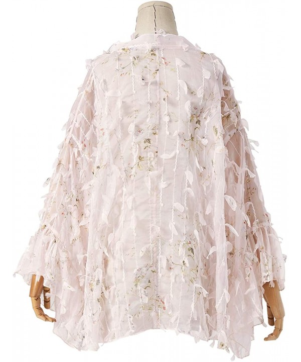 Women's Petal Chiffon Tassel Loose Dress Cover Up Cardigan - CU18TN7HU74 $26.21-Cover-Ups