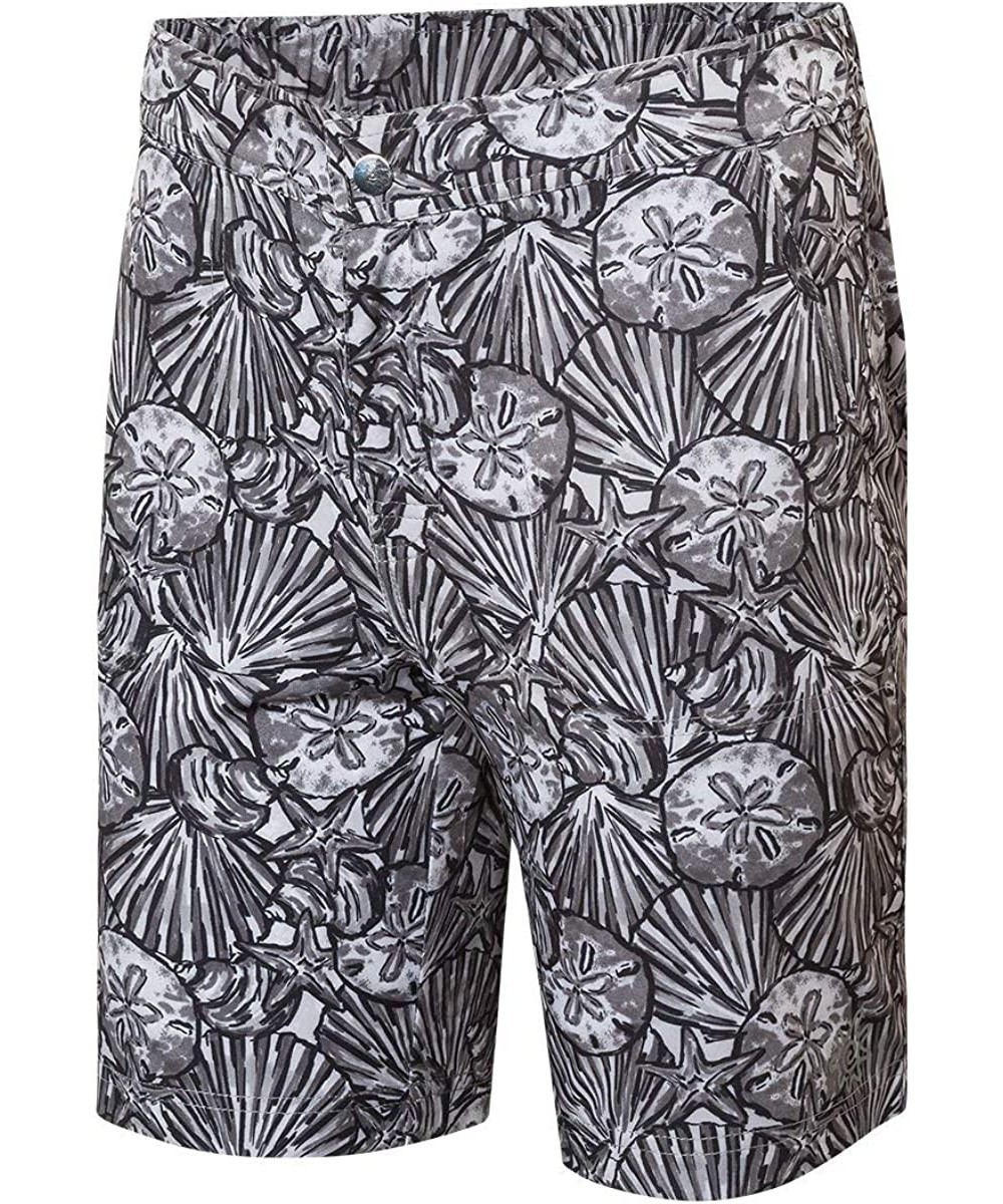 Women's UPF 50+ Board Shorts - Grey Shells - C718Q7A84Y0 $46.14-Board Shorts