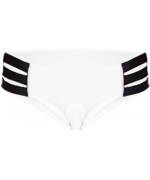 Women's Bikini Bottom Strappy Solid Color Hipster Panty Swimwear Beachwear Bathing Suit (White- S) - White - CB1955IDULN $9.0...