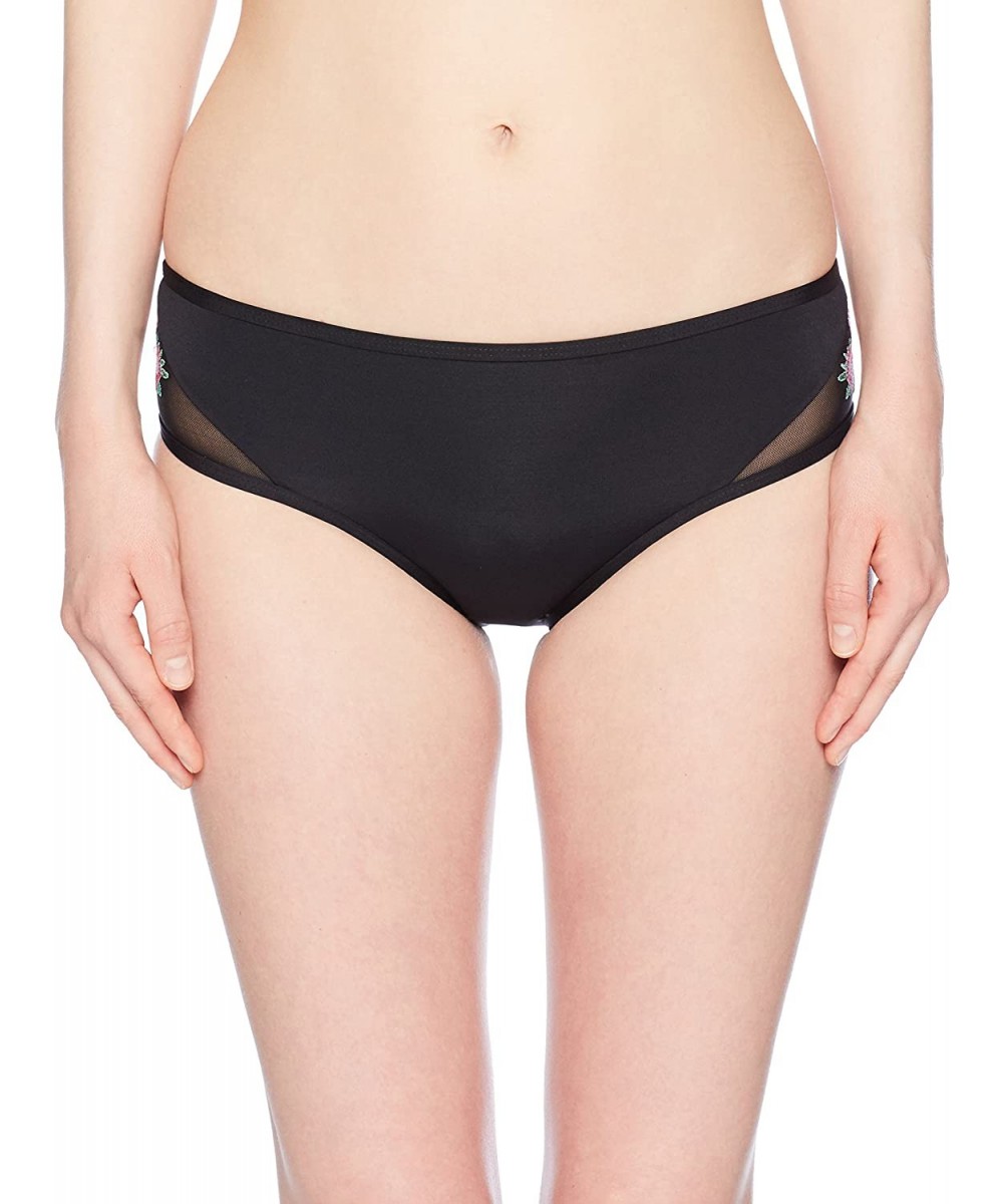 Junior's Love On Tropcut Out Hipster Bikini Bottom - Black - CL185QII6EL $19.06-Tankinis