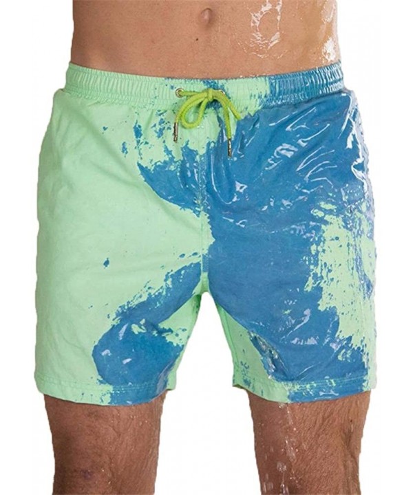 Mens Color Changing Swim Trunks Heat Reactive and Quick Dry Technology Discoloration Swimming Pants - C4199AOGDRA $26.66-Boar...