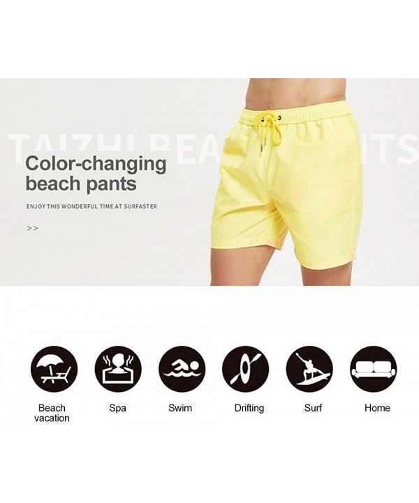 Mens Color Changing Swim Trunks Heat Reactive and Quick Dry Technology Discoloration Swimming Pants - C4199AOGDRA $26.66-Boar...