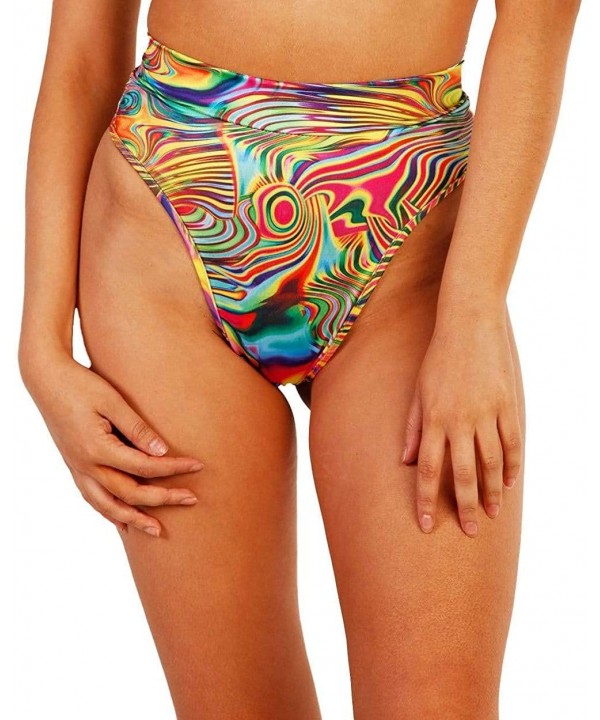 Women's Festival Rave Thong Booty Shorts - Groovy Gal - CD18Q27WLRD $26.59-Tankinis