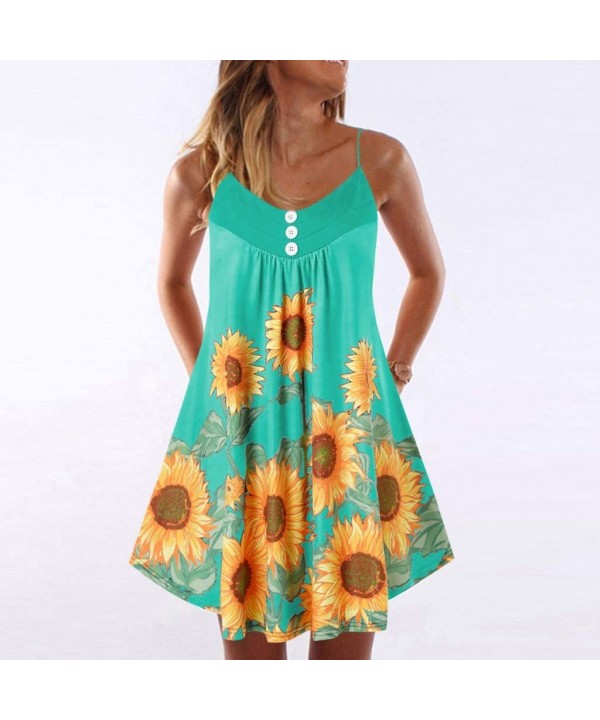 Women Dress Summer Tank Swing Dress Sleeveless Lace Beach Holiday Casual Loose Party Above Knee Dresses Sundress - Z-11 Green...