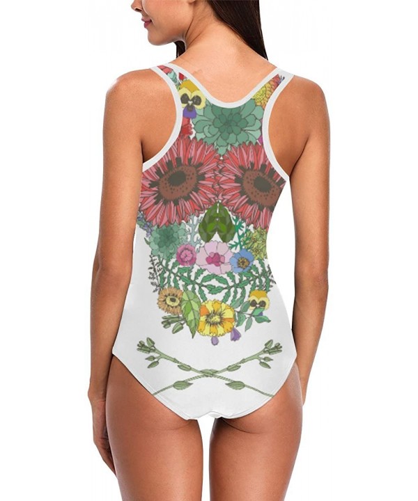 Skull Day of The Dead One Piece Swimsuit Swimwear Bathing Suit for Women Juniors (XS-3XL) - Multi 16 - CL18G3Y8HQU $26.04-One...