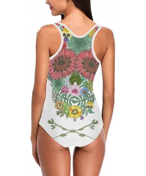 Skull Day of The Dead One Piece Swimsuit Swimwear Bathing Suit for Women Juniors (XS-3XL) - Multi 16 - CL18G3Y8HQU $26.04-One...