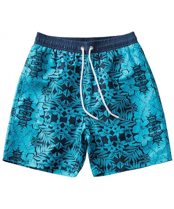 Waterproof Holiday Swimming Trunks-Men's Beach Pants Quick Dry Swimwear - Blue - C9192A34M4W $13.44-Trunks