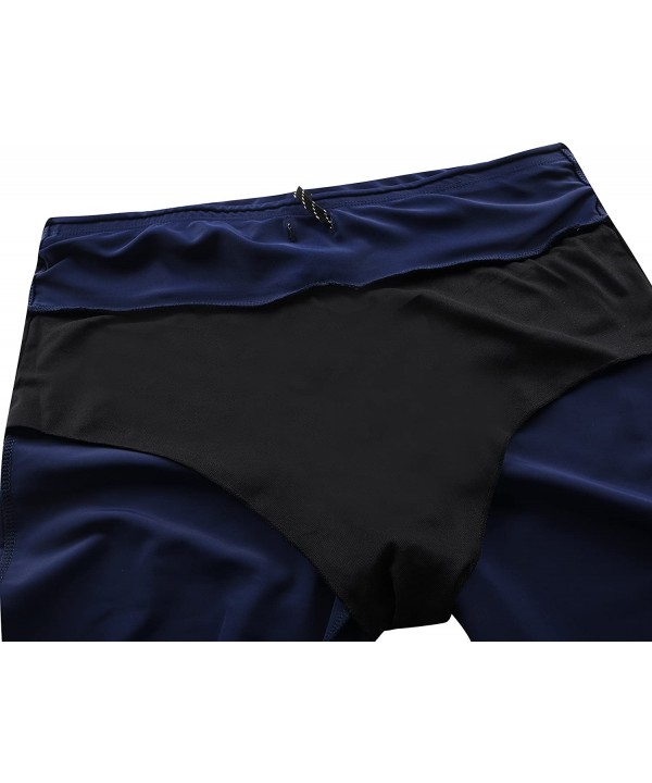 Women's Swim Pants Capris UPF 50+ Water Outdoor Sport Leggings - Navy Blue With Line2 - CX18ES93MTD $20.41-Bottoms