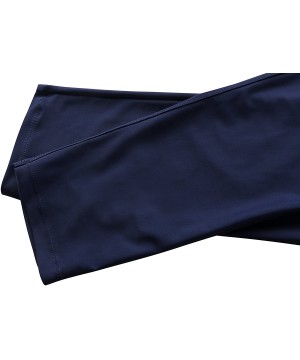 Women's Swim Pants Capris UPF 50+ Water Outdoor Sport Leggings - Navy Blue With Line2 - CX18ES93MTD $20.41-Bottoms