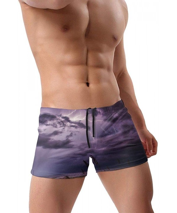 Men's Swim Trunks Sea Shore Quick Dry Swim Boxers Soft Comfy Swim Trunks Briefs - CG19E8C9Y65 $30.07-Racing