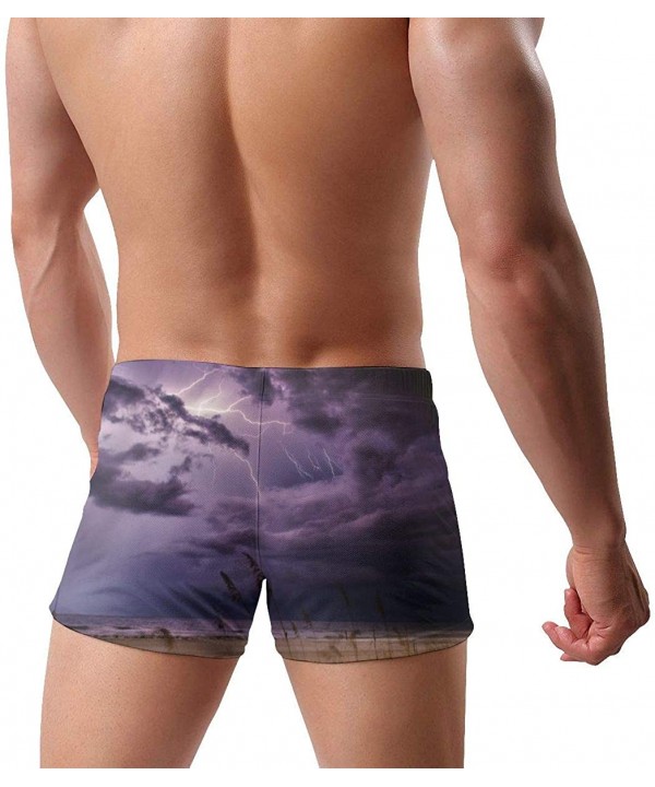 Men's Swim Trunks Sea Shore Quick Dry Swim Boxers Soft Comfy Swim Trunks Briefs - CG19E8C9Y65 $30.07-Racing