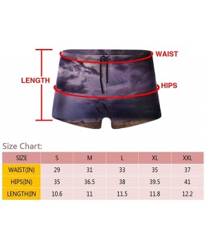 Men's Swim Trunks Sea Shore Quick Dry Swim Boxers Soft Comfy Swim Trunks Briefs - CG19E8C9Y65 $30.07-Racing