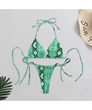 Women's Sexy Bikini Set High Cut Leg Design Two Piece Swimsuits Swimwear - Green - C0190C5ZUER $13.79-Sets