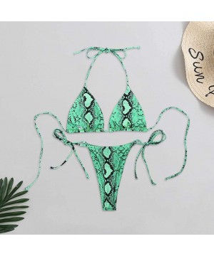 Women's Sexy Bikini Set High Cut Leg Design Two Piece Swimsuits Swimwear - Green - C0190C5ZUER $13.79-Sets