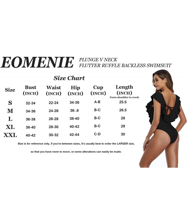 Women's One Piece Swimsuit Deep V-Neck Ruffle Monokini Swimwear Padded Bathing Suit - J-5 - CG193WW5H5D $22.68-One-Pieces