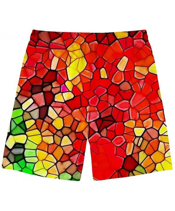 Men's Swim Trunks Quick Dry Bathing Suits Sur Beach Holiday Party Board Shorts with Mesh Lining - Colorful Geometry - CO18OZZ...