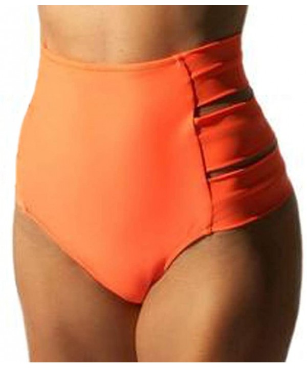 Women's Retro Bikini Bottoms High Waisted Bandage Cheeky Swim Underwear Swimsuit Shorts - Orange - CD18OSX5URH $11.32-Bottoms