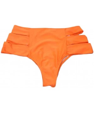 Women's Retro Bikini Bottoms High Waisted Bandage Cheeky Swim Underwear Swimsuit Shorts - Orange - CD18OSX5URH $11.32-Bottoms