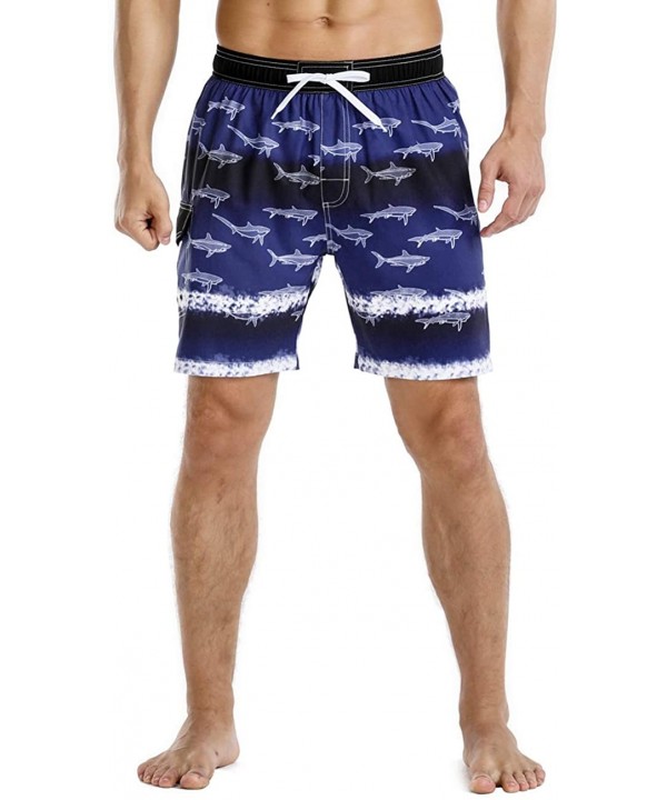 Men's Quick Dry Soft Relaxed Fit Drawstring Swim Trunks - Deep Blue-329 - CF196R227H2 $25.06-Trunks