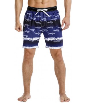 Men's Quick Dry Soft Relaxed Fit Drawstring Swim Trunks - Deep Blue-329 - CF196R227H2 $25.06-Trunks