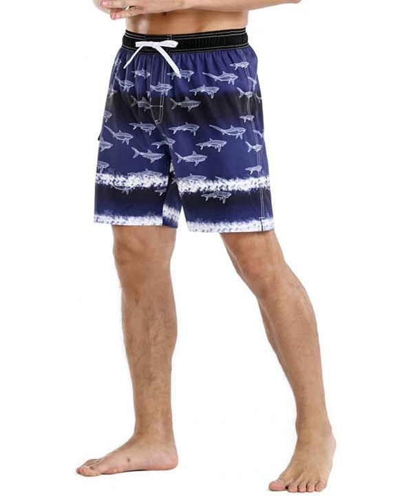 Men's Quick Dry Soft Relaxed Fit Drawstring Swim Trunks - Deep Blue-329 - CF196R227H2 $25.06-Trunks