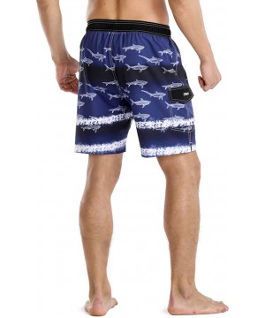 Men's Quick Dry Soft Relaxed Fit Drawstring Swim Trunks - Deep Blue-329 - CF196R227H2 $25.06-Trunks