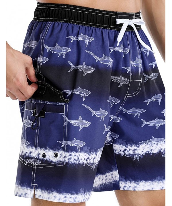 Men's Quick Dry Soft Relaxed Fit Drawstring Swim Trunks - Deep Blue-329 - CF196R227H2 $25.06-Trunks