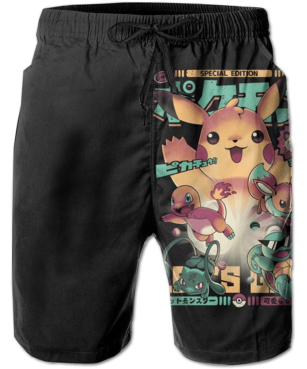 Pikachu Bulbasaur Eevee Squirtle Mans Quick Dry Beach Board Shorts Home Swim Trunks - Pikachu Bulbasaur Eevee Squirtle - CY19...