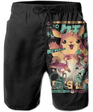 Pikachu Bulbasaur Eevee Squirtle Mans Quick Dry Beach Board Shorts Home Swim Trunks - Pikachu Bulbasaur Eevee Squirtle - CY19...