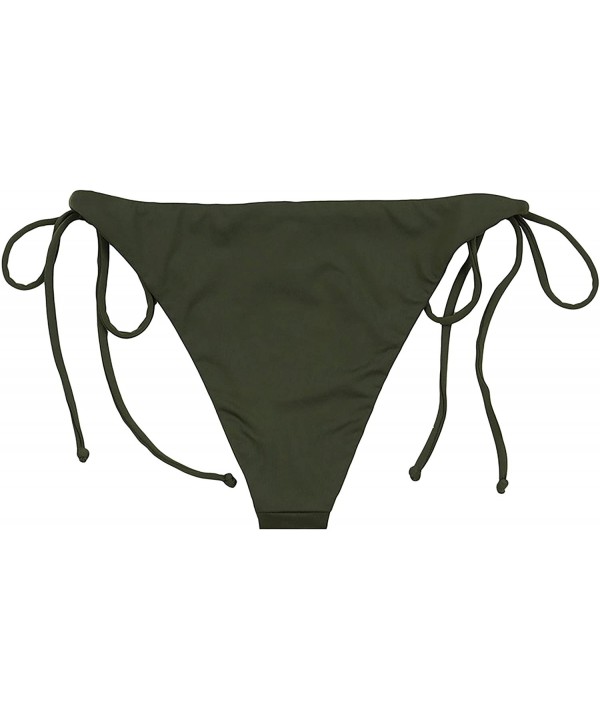 Women's Seamless Tie Side Cheeky Bikini Bottom - Olive - CI18CY8YWS2 $21.05-Bottoms