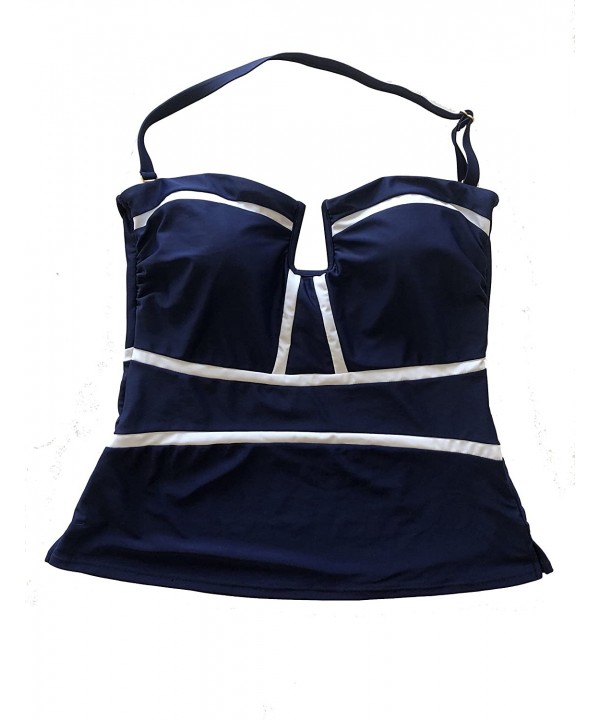 Antigua Bandini Top Women's Swimsuit Size 12 Navy - CX18D5N90DX $14.75-Tops