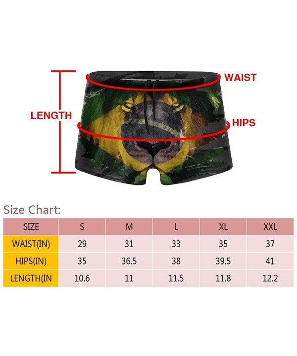 Men Swimming Shorts-Jamaican Flag Lion King Square Leg Boxer Swimsuit Swim Bikini Briefs Underpants - Brazil Flag African Lio...