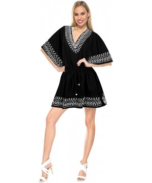 Bikini Swimwear Swimsuit Beach Cover ups Women Summer Dress Digital - Halloween Black_b82 - CL180M4Y3W6 $16.94-Cover-Ups