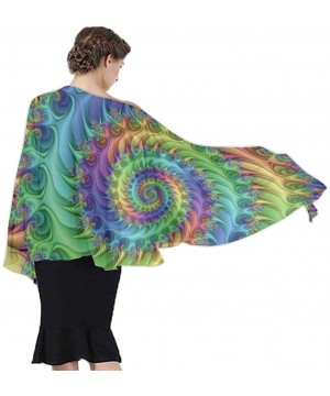 Women Fahion Swimsuit Bikini Cover Up Sarong- Party Wedding Shawl Wrap - Trippy Tie Dye - CL19C4OO7SD $24.99-Cover-Ups