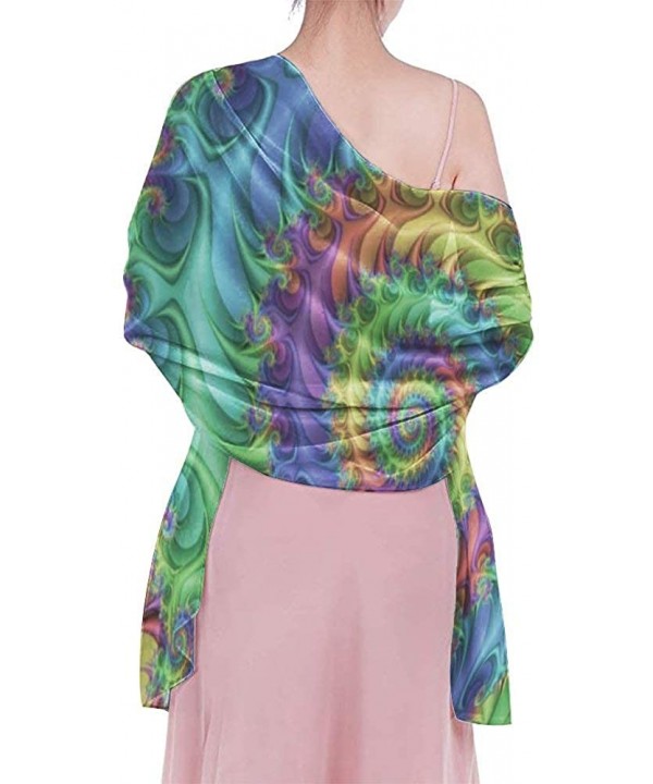 Women Fahion Swimsuit Bikini Cover Up Sarong- Party Wedding Shawl Wrap - Trippy Tie Dye - CL19C4OO7SD $24.99-Cover-Ups