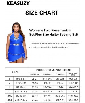 Womens Plus Size Swimsuit Halter Tankini Top and Skort Bottom Set Bathing Suits - Black&white - CE18SN45K9N $27.96-Tankinis