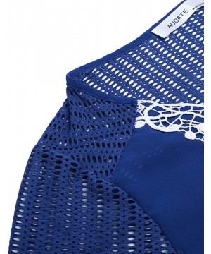 Women's Crochet Chiffon Tassel Cover Up Summer Beach Bathing Swimsuit Beach Dress - 02-royal Blue - CK18RKXKGLM $9.60-Cover-Ups