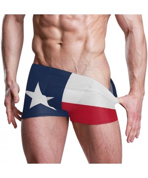 Iceland Flag Men's Swim Trunks Square Leg Swimsuit Swimwear Boxer Brief - Flag of Texas State - CW18T9R4TOI $22.78-Briefs